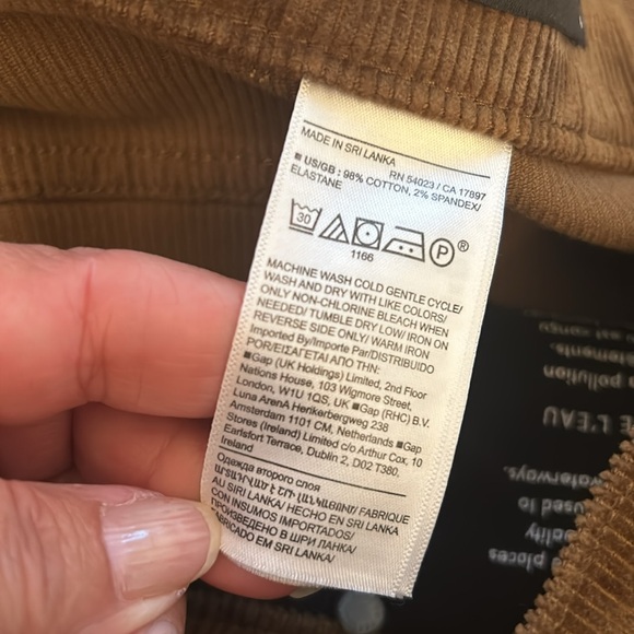 BANANA REPUBLIC high rise straight corduroy ankle pants size 35 - Picture 10 of 10